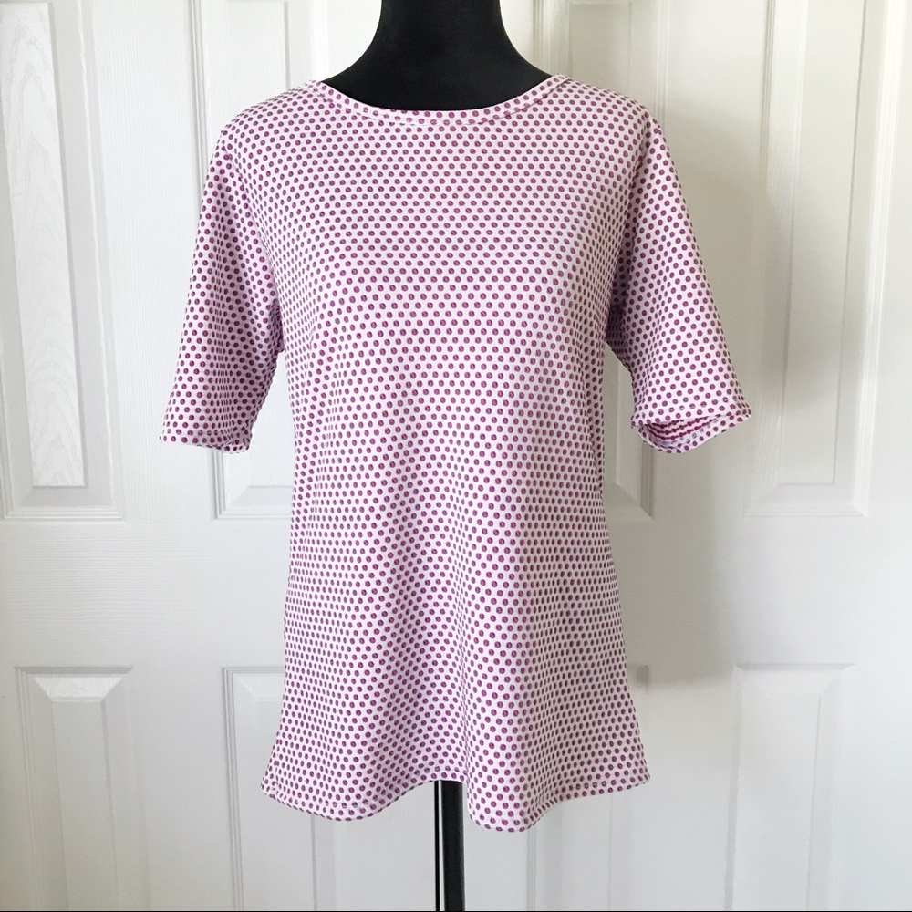 LULAROE Gigi Purple/White Polka Dot Top Size 2XL